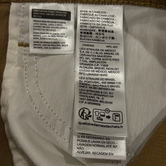 Levis 94 Baggy Pants Womens Sz 26 Tan Corduroy Straight Leg Mid Rise Hipster NWT - Picture 11 of 11